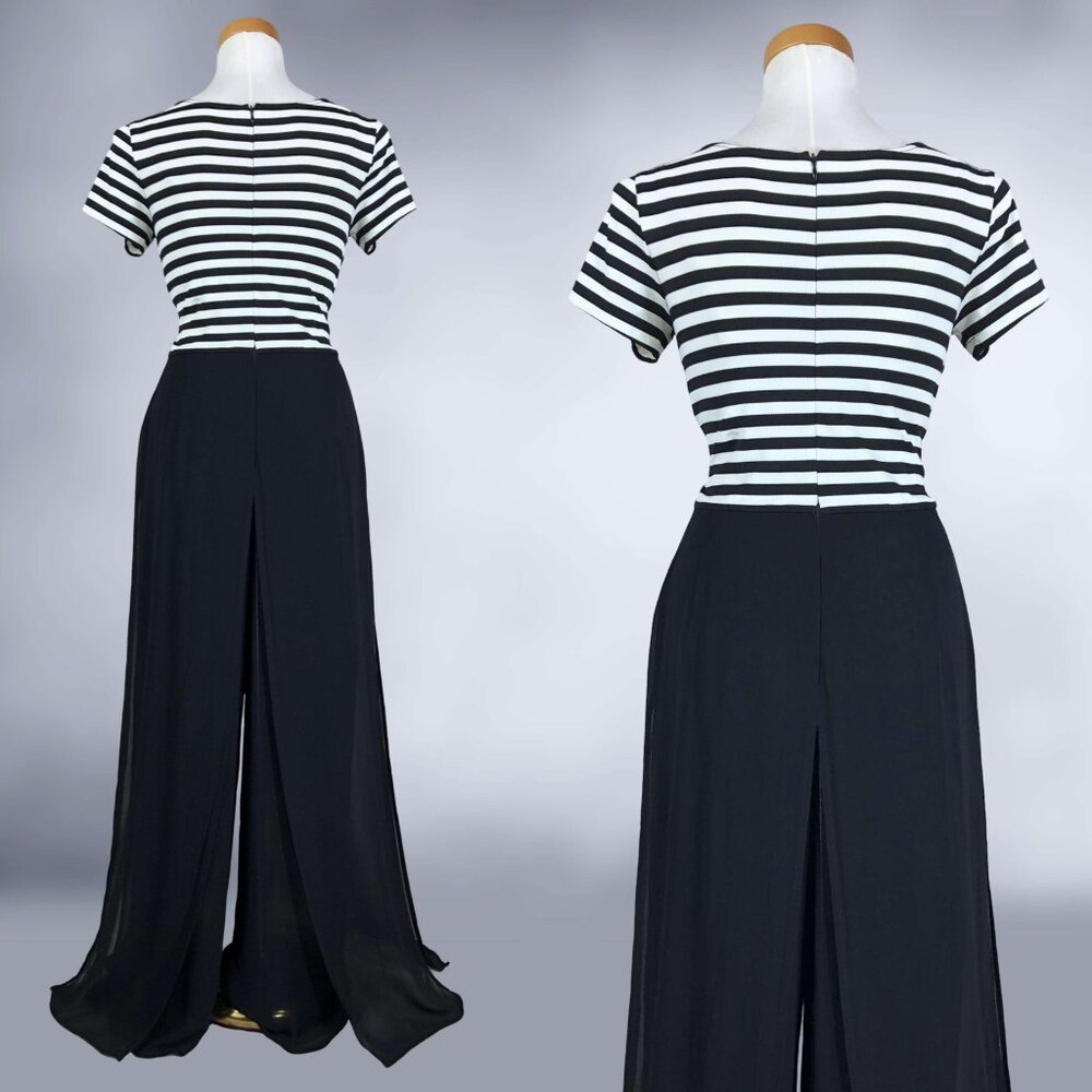 VINTAGE 90s Striped Car Wash Flap Gothic Jumpsuit by Ashlee Size 8 VFG - Picture 7 of 9